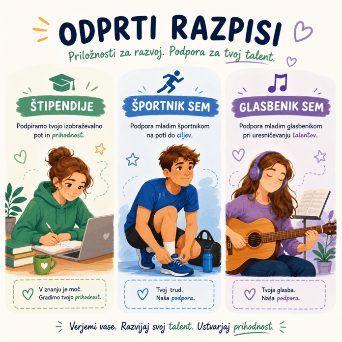 Odprti razpisi ZPMS za štipendije in športni sklad Domžale.